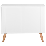 Chest Of Drawers White 3 Drawers Matte Finish Scandinavian Beliani