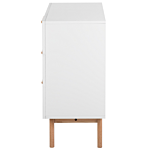 Chest Of Drawers White 3 Drawers Matte Finish Scandinavian Beliani