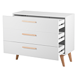 Chest Of Drawers White 3 Drawers Matte Finish Scandinavian Beliani