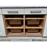 3 X Pull Out Wicker Kitchen Baskets 600mm