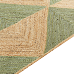 Area Rug Beige And Green Jute 160 X 230 Cm Braided Handmade Natural Boho Style Textile Beliani