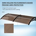 Outsunny 75 X 195 Cm Curved Door Window Awning Canopy, Polycarbonate Cover Front Door Outdoor Patio, Uv Rain Snow Protection Shelter, Brown