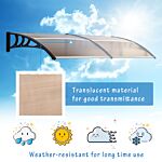 Outsunny 75 X 195 Cm Curved Door Window Awning Canopy, Polycarbonate Cover Front Door Outdoor Patio, Uv Rain Snow Protection Shelter, Brown