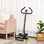 Homcom Adjustable Stepper Aerobic Ab Exercise Fitness Workout Machine With Lcd Screen & Handlebars, Grey