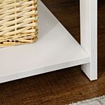 Homcom Bedside Table With Drawer And Bottom Shelf, Square Side End Table For Bedroom, Living Room, White