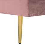 Chaise Lounge Pink Velvet Upholstered Right Hand Orientation Metal Legs Bolster Pillow Modern Design Beliani