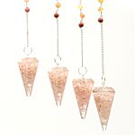 Orgonite Power Chakra Pendulum - Rose Quartz