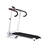 Homcom Steel Folding Motorized Home Treadmill W/ Lcd Monitor White