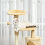 Pawhut Cat Tree House, 114h Cm-beige