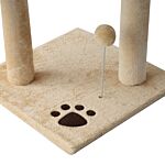 Pawhut Cat Tree House, 114h Cm-beige