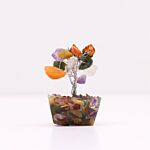 Mini Gemstone Tree On Orgonite Base - Multi Stones (15 Stones)