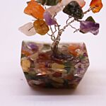 Mini Gemstone Tree On Orgonite Base - Multi Stones (15 Stones)