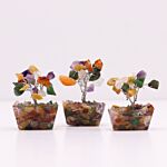 Mini Gemstone Tree On Orgonite Base - Multi Stones (15 Stones)