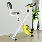 Homcom Steel Manual Stationary Bike Resistance Exercise Bike W/ Lcd Monitor Yellow