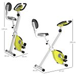 Homcom Steel Manual Stationary Bike Resistance Exercise Bike W/ Lcd Monitor Yellow