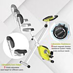 Homcom Steel Manual Stationary Bike Resistance Exercise Bike W/ Lcd Monitor Yellow