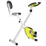 Homcom Steel Manual Stationary Bike Resistance Exercise Bike W/ Lcd Monitor Yellow