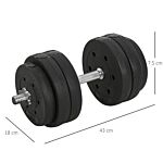 Dumbbells Set Hand Weight 30kg Adjustable Barbell Weight Lifting Equipment By Homcom