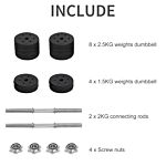 Dumbbells Set Hand Weight 30kg Adjustable Barbell Weight Lifting Equipment By Homcom