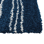 Shaggy Area Rug Blue And White Polypropylene 160 X 230 Cm Modern Striped Pattern Living Room Accessories Beliani