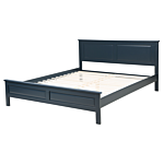 Bed Frame Blue Pine Wood King Size 5ft3 Scandinavian Style Beliani