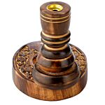 Carved Mango Wood Backflow Incense Burner - Flower Garden