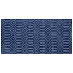 Rug Blue Viscose 80 X 150 Cm Geometric Pattern Hand Woven Flatweave Beliani