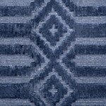 Rug Blue Viscose 80 X 150 Cm Geometric Pattern Hand Woven Flatweave Beliani
