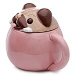 Peeping Lid Ceramic Lidded Animal Mug - Mopps Pug