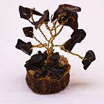 Mini Gemstone Tree On Wood Base - Black Agate (15 Stones)