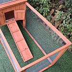 Pawhut 2 Floor Wooden Rabbit Hutch Bunny Cage House Chicken Coop Outdoor Garden Backyard 158 X 58 X 68 Cm