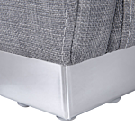 Waterbed Grey Polyester Upholstered Eu Double Size Modern Glamorous Design Curved Headrest Beliani