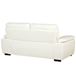 Sofa Cream 3 Seater Faux Leather Living Room Beliani