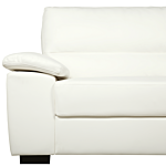 Sofa Cream 3 Seater Faux Leather Living Room Beliani