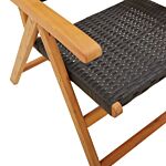 Vidaxl Reclining Garden Chairs 6 Pcs Black Poly Rattan And Solid Wood