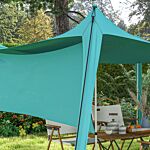 Outsunny Beach Tent Event Shelter With Detachable Sidewall And Carry Bag, For Camping, Trips, Fishing, Picnics, Sky Blue