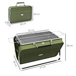 Outsunny Foldable Suitcase Design Mini Charcoal Barbecue Grill Bbq, Green