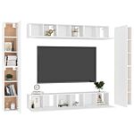 Vidaxl 10 Piece Tv Cabinet Set White Engineered Wood