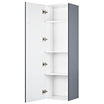 Bathroom Wall Cabinet Grey Mdf 132 X 40 Cm With 4 Shelves Wall Mounted Beliani