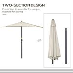 Outsunny 3 M Half Round Umbrella Parasol-white