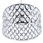 Pendant Lamp Silver Acrylic Crystals Durum Open Round Shade Glam Design Beliani