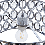 Pendant Lamp Silver Acrylic Crystals Durum Open Round Shade Glam Design Beliani