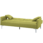 Sofa Bed Green 3 Seater Buttoned Seat Click Clack Beliani