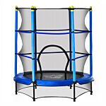 Homcom 5.2ft Kids Trampoline With Safety Enclosure, Indoor Outdoor Toddler Trampoline For Ages 3-10 Years, Blue