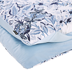 Duvet Cover And Pillowcase Set White And Blue Cotton Blend Floral Pattern 155 X 220 Cm Modern Boho Bedroom Beliani