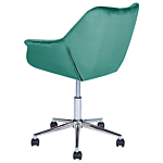 Office Swivel Chair Green Velvet Height Adjustable Beliani