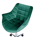 Office Swivel Chair Green Velvet Height Adjustable Beliani