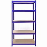 5 X 90cm Blue Storage Racks With 4200kg Capacity, Free Bay Connectors And Mallet