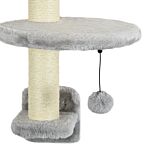 Pawhut 3 Pcs Wall Mounted Cat Shelves, W/ Hammock, Jumping Platform, Ladder, Scratching Post, Cat Wall Furniture W/ Play Ball For Large Cats, Grey