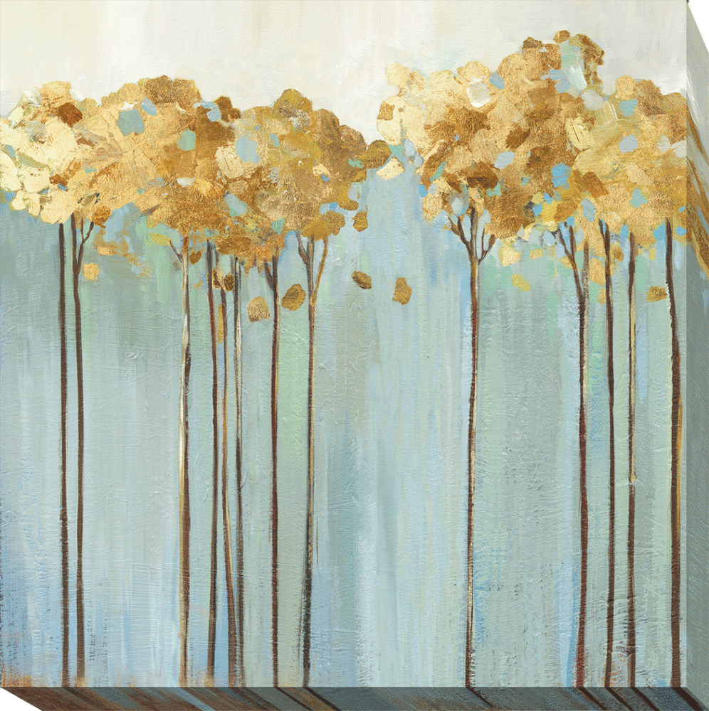 Teal Tree Ii By Allison Pearce - Wrapped Canvas